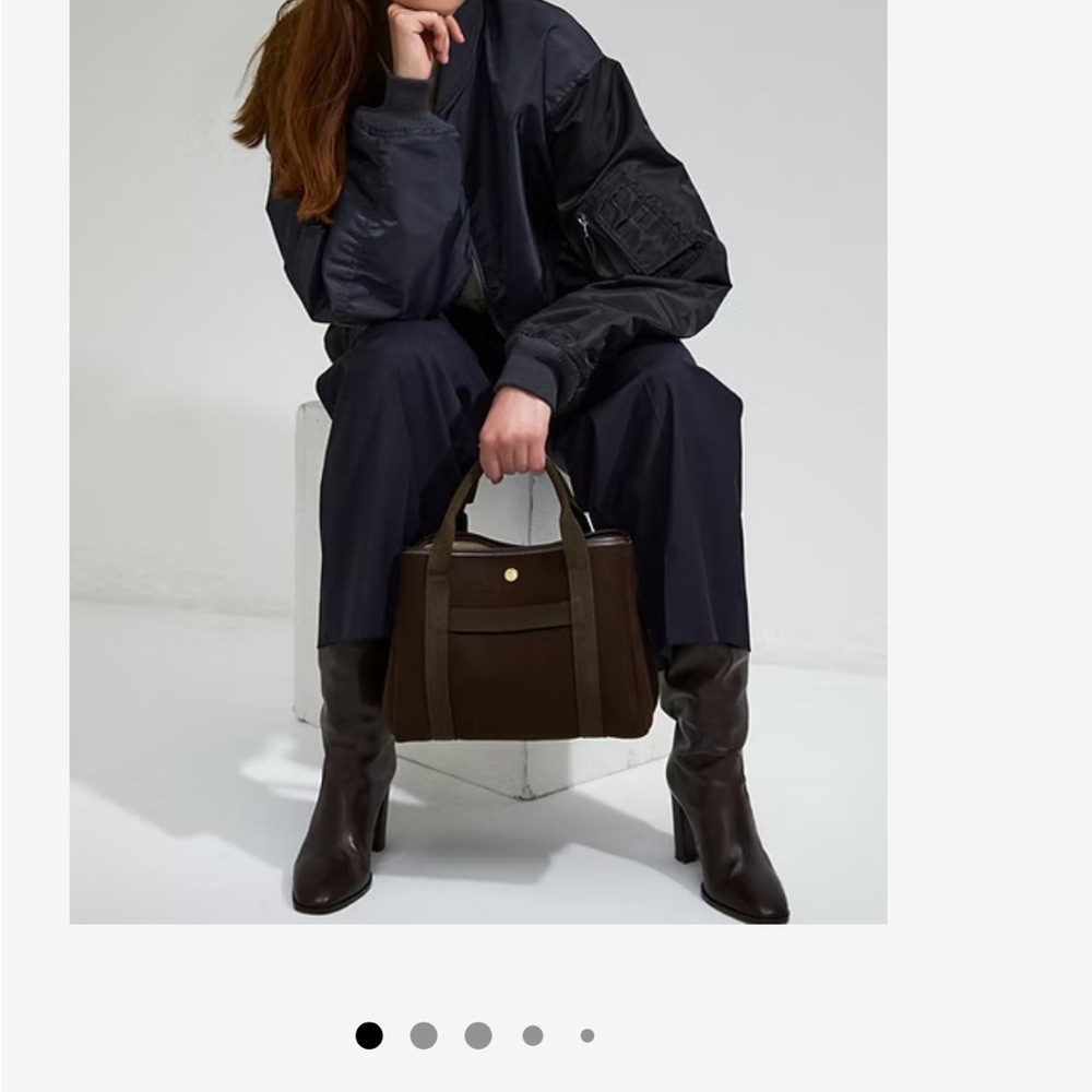 Dark Brown Handbag with Olive Accents